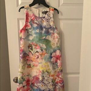 Donna Ricco Pink Yellow Sheath Mini Dress